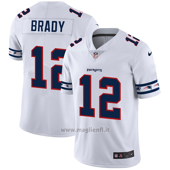 Maglia NFL Limited New England Patriots Brady Team Logo Fashion Bianco